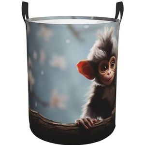 Leuke aap Wasmand Met Handvatten, Opvouwbare Wasmand Oxford Doek Vuile Kleding Mand Waterdichte Kleding Speelgoed Opbergbak Organizer voor Slaapkamer Badkamer Dorm