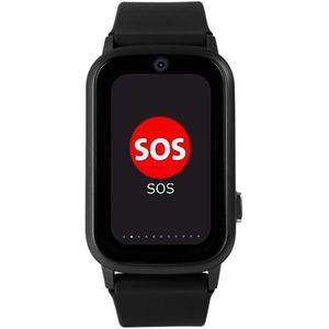 Lifewatcher Senior 4G Zwart Alarmeringshorloge/Alarm Horloge/Smartwatch met Alarmknop - Met GPS tracker en WiFi - Alarmhorloge - Alarm Polsband Armband - Alarm met Belfunctie en App