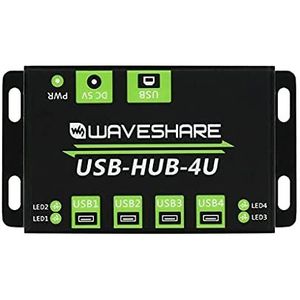 Industriële Rang USB HUB, met Metaalgeval, die 4x USB 2.0-Havens, ESD-Bescherming, Steun Veelvoudig OS, Plug & Play uitbreiden