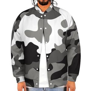 Het grijze Honkbaljasje van Camouflage Grappige Mensen Gedrukte Jas Zacht Sweatshirt voor de