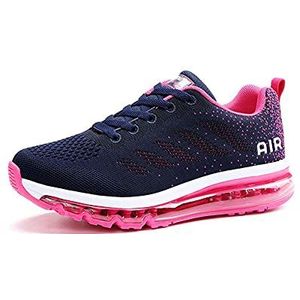 Dames Heren Schoenen Air Sneakers Lichte Fitness Sportschoenen Outdoor Running Ademende Gym Loopschoenen Blue Red 37 EU