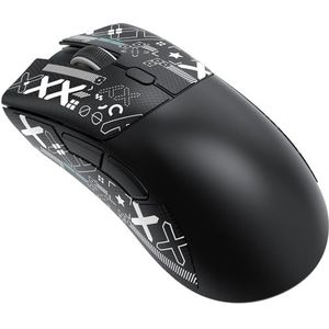 ATTACK SHARK R1 59g SUPERLIGHT muis met lint, PixArt PAW3311 gamingsensor, BT / 2.4G draadloze/bedrade gamingmuis, 6 verstelbare DPI tot 18000 (zwart)