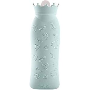 OIFAODAO, Heetwaterflessen Heetwaterzak Siliconen waterinjectie Heetwaterkruik Ideaal for pijnverlichting Met warm en koud water gevulde warmwaterkruik,Warmwaterkruik(Groen,L)