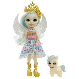 Enchantimals Paolina Pegasus Pop (15 cm) en Wingley, haar dierenvriendje uit de Royals collectie, kleine pop met rok (die aan en uit kan) en accessoires, voor kinderen van 3 – 8 jaar, GYJ03