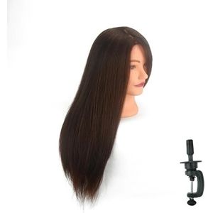 Echt haar oefenhaar kan geverfd worden met hete verf, modelhoofd, poppenhoofd, 18 inch lang, oefenhoofd, natuurlijk(Violet)