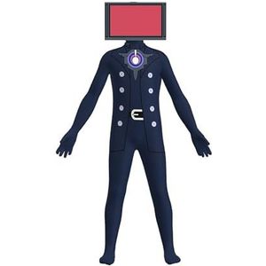 LIANGSHAN Toiletspelcollectie kostuum luidspreker man tv man camcorderman kostuums bodysuit jumpsuit masker Halloween voor tiener vrouwen mannen (E,130)