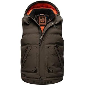 STONE HARBOUR Egoor gewatteerd vest met afneembare capuchon voor heren, S-3XL, antraciet, S