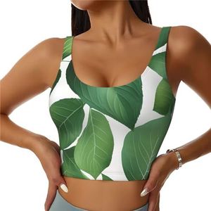 Kruiden Plant Blad Print Comfortabele Vrouwen Sport Vest Yoga Workout Vest Voor Vrouwen Lichtgewicht Zomer, Zwart, S