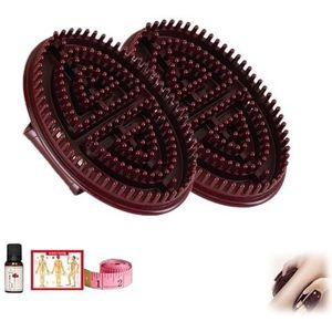 Meridian Brush Massage Brush, Beauty Salon Professional Custom Meridian Brush, Meridian Brush Massage Body Brush,Meridian Massage Brush,Full Body Relaxation Comb (Brown,2pcs+1pcsessential oil)