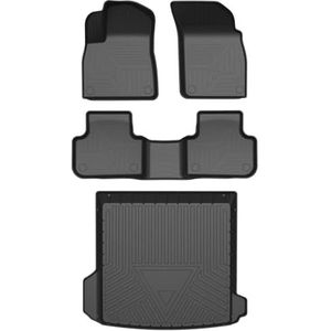 Automatten Tapijt Voor Q8 LHD Auto Vloermatten Set Antislip Auto All Weather Waterdichte Mat Auto Interieur Tapijten Accessoires All-Weather vloermattenset(ZWART 2)