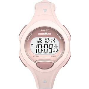Timex Dames Ironman Essential 34mm horloge - roze band digitale wijzerplaat roze kast, roze, roze, riem