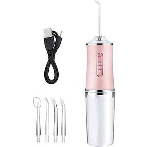 FiTspi 220 ml Mondelinge Irrigator Draadloze Dental Water Flosser voor Tanden Reiniging 3 Druk Mode 4 Jet Tip IPX7 Waterdicht