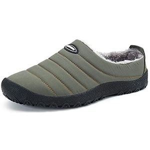 SMajong Winter Heren Slippers Warm Womens Waterdichte Slip op Schoenen Bont Gevoerd Thuis Schoenen Slippers Anti-Slip Outdoor Wandelschoenen Maat