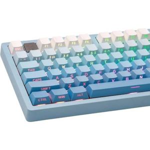 QPSJXN Blue 133 PBT Double Sheet Profiel Keycap voor ANSI mechanische toetsenborden compatibel met MX-stijl schakelaars