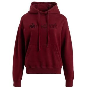 M MARAT Katoenen damessweater met capuchon | L - Donkerrood