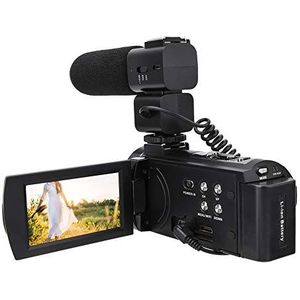 4K-camera, digitale videocamera, HD 3.0-inch touchscreen voor professionals Outdoor-reisliefhebbers(Standaard + microfoon + batterij)