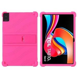 Tablethoes geschikt for TCL Tab 10L Gen 3 LTE & 2 8193A 8492A 10.1"" Tablet PC Siliconen schokbestendige zachte hoes met standaard(Rose,Tab 10L Gen 2)
