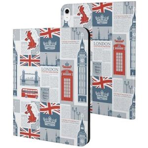 Thema van het VK en Londen Britse vlag hoesje compatibel voor iPad 10 (10.9 inch) slanke hoes beschermende tablet hoesjes stand cover