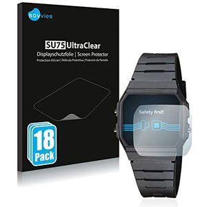 Savvies 18x Schermbeschermer voor Casio Collection Unisex F-91W Screen Protector Ultra Transparant