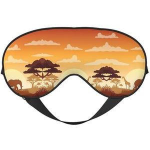Olifant En Giraf In De Zonsondergang Slaap Eye Mas Bijgewerkt Ontwerp Licht Blokkerende Nachtoogblinder Mannen Vrouwen Shift Werk Reizen