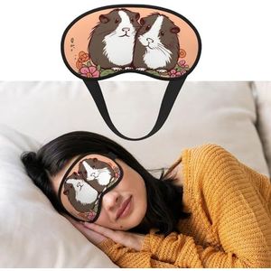 Oogmasker om te slapen, ademend, lichtblokkerend slaapmasker, twee cavia's, nachtblinddoek voor nachtblinddoek, zacht, comfortabel, nachtoog, slaapschaduw, hoes voor mannen en vrouwen, oogbedekking