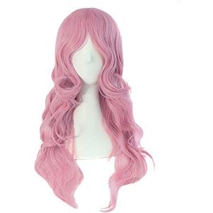 Charmante Synthetische Vezel Lange Golvende Vrouwen Volledig (Bruin)