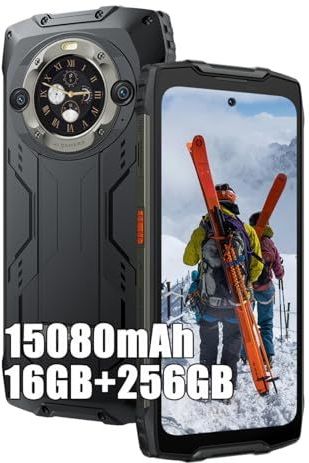 Blackview BV9300Pro Rugged Smartphone, Android 13, 16 GB + 256 GB, MTK G99, robuuste telefoon, 15080 mAh, 64 MP + 32 MP, 6,7 inch FHD+ dubbel scherm, IP68-bestendig, dual-sim 4G/NFC/OTG/GPS/FM, zwart
