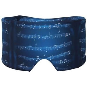 Blauwe Muzikale Noten Print Oogschaduw Cover voor Dutje Reizen Yoga, Oogdekking Blinddoek Reizen Kantoor Dutje Vliegtuig