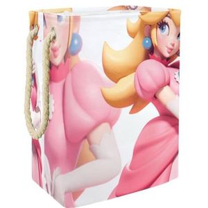 Voor Princess Peach Opvouwbare Waterdichte Wasserij Organizer Kwekerij Hampers Kleding Manden met Steunstangen, 60L capaciteit, Non-Tip over