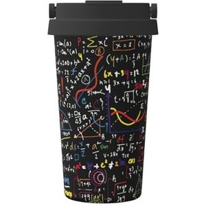 OdDdot Math Formula Print Travel Coffee Mug Geïsoleerde Koffie Cup Herbruikbare Koffie Cups Vacuüm Rvs Mok