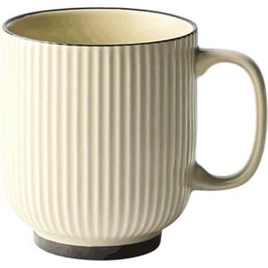 cups Vintage mok reliëf koffiemok klassieke keramische mok klassieke theekop for koude dranken/warme dranken - gemakkelijk schoon te maken en vast te houden (kleur: groen) koffie (Color : Beige)