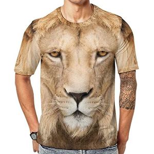 Majestic Lion Crowned with Mane heren korte mouw grafisch T-shirt ronde hals print casual tee tops 4XL