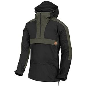 Helikon-Tex Heren Woodsman Anorak Jasje Zwart/Taiga Green grootte XL (EU) / L (US)