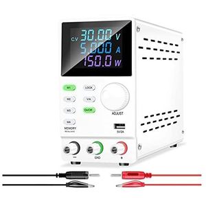 Desktopvoeding Programmeerbare Gereglementeerde DC Voeding Met Usb-poort Opslag Data Spanning Stroomregelaar 30V 10A 60V 120V 200V Kortsluitbeveiliging, bescherming tegen overbelasting(Color:SPPS305DR