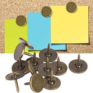 Bekleding nagels, 100 stuks platte kop bronzen metalen bekleding spijkers antieke meubels nagels pinnen voor meubels bank hoofdeinden (diameter 11 mm)