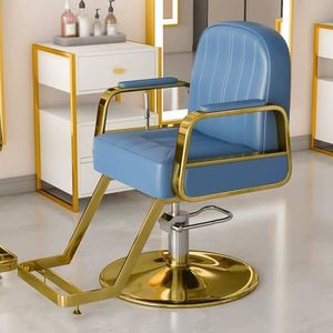 PA-DABAOO Moderne Salonstoel Voor Haarstylist, Zware, Draaibare Kappersstoel Met Hydraulische Pomp En in Hoogte Verstelbare, Multifunctionele Shampoostoel Voor Kapperszaken,Blauw