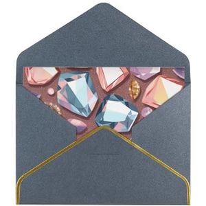 Glitter Abstract Diamond Crystal Patroon Gedrukt Wenskaarten, Prachtige Blanco Wenskaarten met Enveloppen, Grappige Kaarten voor elke gelegenheid