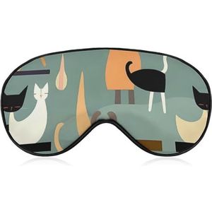Halverwege de eeuw moderne kunst slaapmasker voor katten, lichtblokkerend oogmasker, comfortabel en zacht, oogbedekking met elastiek, geschikt voor mannen en vrouwen, geschikt voor reizen en slapen