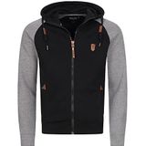 INDICODE JEANS - Arbutus - Sweatvest - Grijs Gemêleerd/Zwart