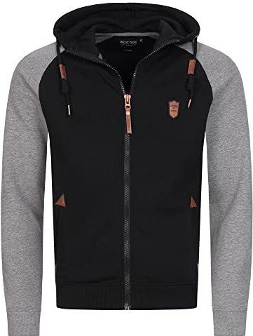INDICODE JEANS - Arbutus - Sweatvest - Grijs Gemêleerd/Zwart