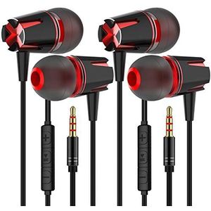 GWAWG In-ear hoofdtelefoon met zeer gevoelige microfoon, subwoofer-hoofdtelefoon, compatibel met de meeste apparaten met 3,5 mm jackaansluiting