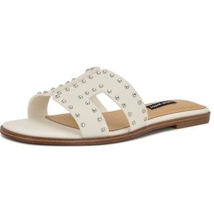 Nine West Giny, platte damessandalen, wit 140, 38.5 EU