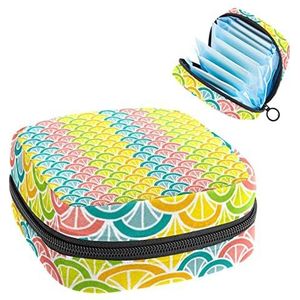 Periode Pouch Draagbare Tampon Opbergtas,Tampon Houder voor Portemonnee Vrouwelijke Product Organizer,Kleurrijke Pauwstaart, Meerkleurig, 4.7x6.6x6.6 in/12x17x17 cm