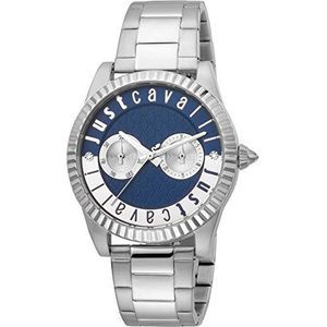 Just Cavalli Elegant horloge JC1L142M0065, zilver, blauw, staal