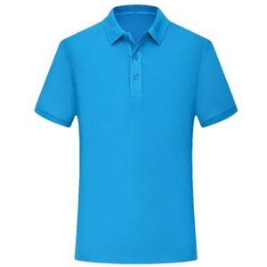 Mannen Zomer Slanke Polos Shirt Mannen Casual Korte Mouw Shirt Mannen Outdoor Ademend T- Shirt Mannelijke Kleding, Hemelsblauw, XS