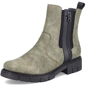 Rieker DAMES Enkellaarzen Z3560, Vrouwen Enkellaarsjes,laarzen,halve laarzen,bootie,plat,Groen (grün / 54),38 EU / 5 UK