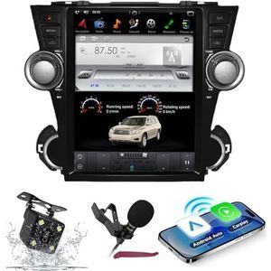 Android 15 Autoradio Navi voor T-oyota Highlander (2008-2013) 12.1 ""Touchscreen Car Multimedia Player met draadloze carplay GPS-navigatie Bluetooth 5.0 HIFI FM 5G-WiFi SWC DSP MIC,6g+128g