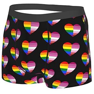 501 LGBT Transgender Pride Vlag Hart Heren Boxer Slips Getailleerde Boxer Broek Antibacterieel Ondergoed Trunks Comfortabele Boxers Trunk, Boxer Slips 387, M