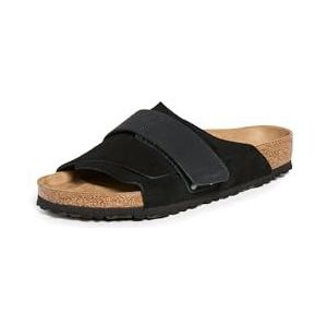 Birkenstock Heren Kyoto Suède slippers, Zwart, 44 EU