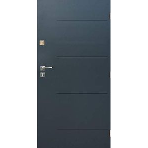 Stalen deur buitendeur voordeur woningdeur Pantor 55mm Sofia maat 90 (antraciet, [90] 990 x 2068 met een deurkozijn rechts)